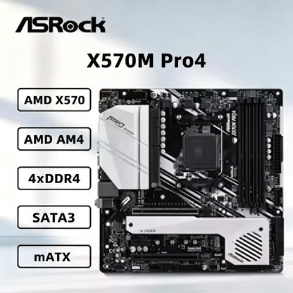 Scheda Madre ASRock X570M Pro4 AMD X570 AM4 Supporta CPU 5800X3D 5700X3D 5600G 4xDDR4 4200MHz PCIe4.0 M.2 NVME MATX