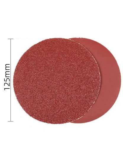 Set di dischi abrasivi con gancio e anello rosso da 5 pollici Set di carta vetrata a secco grana 60-1200 per levigatrice orbitale - Carta vetrata per lucidatura automatica in legno e metallo