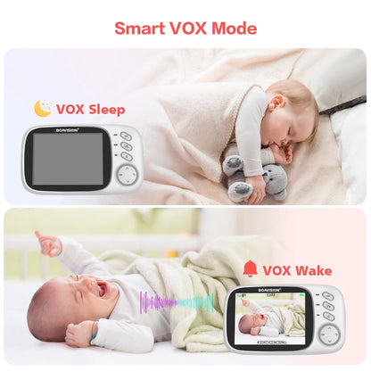 VB603 Video Baby Monitor 2.4G Wireless con LCD da 3.2 pollici Audio bidirezionale Conversazione Visione notturna Telecamera di sicurezza di sorveglianza Babysitter