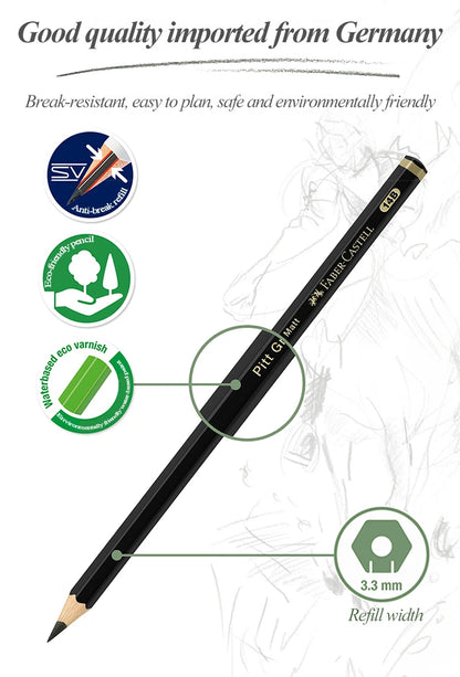 Faber-Castell 8/12pcs Set Matte Sketch Pencil Art Graphite per schizzo Black Lead Writing Drawing matite di grafite forniture