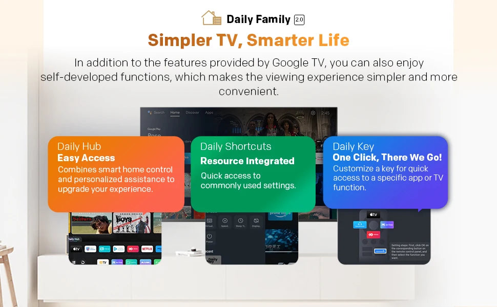 TV QLED Full HD Coocaa 40" – Google Cast integrato, 60Hz, HDR10 & HLG, Dolby Audio, Bluetooth 5.1, Qyocare 5.0 Anti Luce Blu, senza sfarfallio, 2 porte HDMI e 2 porte USB, luminosità 200 cd/m², rapporto di contrasto 5000: