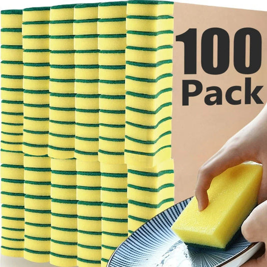 100/1 pz Cucina Lavapiatti Spugna Morbida Assorbente Pulito Strofinare Pentola Ruggine Spugnetta Rimozione Kit Spazzola Per La Pulizia Della Casa spugna