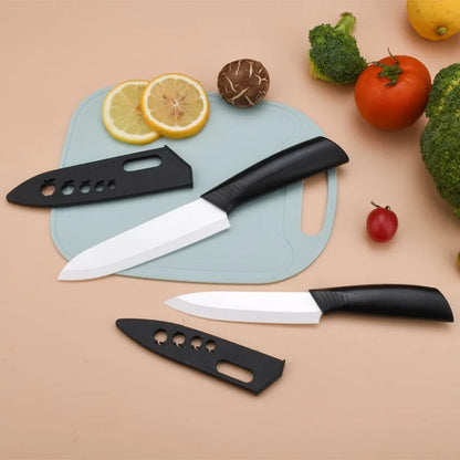 Coltello in ceramica da 3/4/5 pollici resistente all'ossidazione e senza ruggine, con custodia, portatile, per la preparazione di alimenti per neonati e bambini.