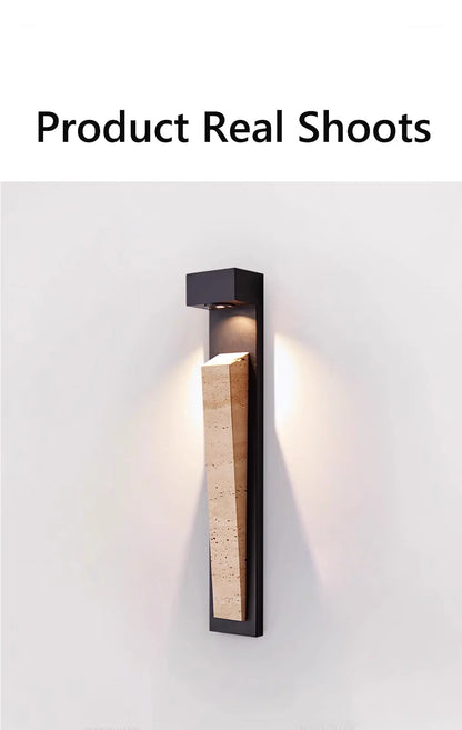 Lampada da Parete per Esterni in Pietra Naturale IP65 Resistente alle Intemperie, Illuminazione Impermeabile per Giardino, Portico, Balcone, Villa e Patio