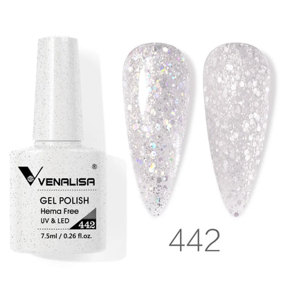 VENALISA Smalto gel per unghie da 7,5 ml Sparkle Glitter Diamante Brillante Colori estivi Semi permanente Soak off Vernice gel per unghie UV LED