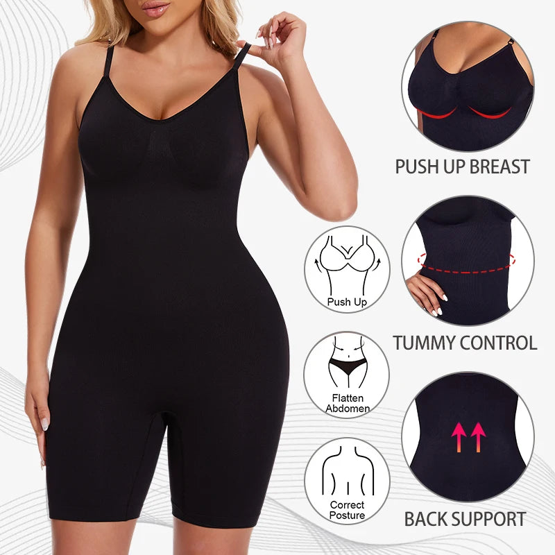 Nuovo Body Shapewear Donna Canotta Controllo della pancia Shaper completo del corpo Pantaloncini anti sfregamento Dimagrante Vita Trainer Butt Lifter