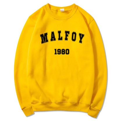 2025 Felpa Draco Malfoy Film Magico HP Wizard World Pullover Vintage Wizard School Retro Malfoy 1980 Felpe girocollo