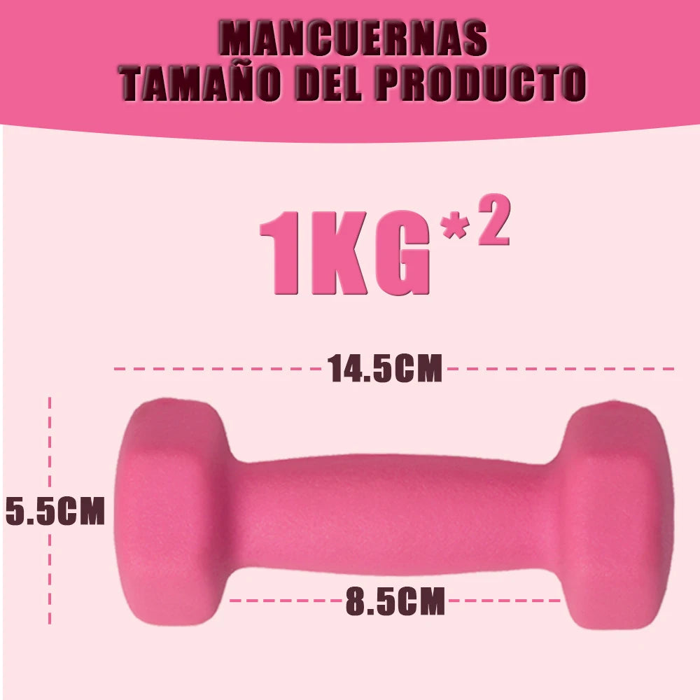 Set di 2 manubri - 2 x 2 kg, manubri esagonali, superficie in vinile, ideali per fitness, esercizio e allenamento, palestra a casa, disponibili in vari colori