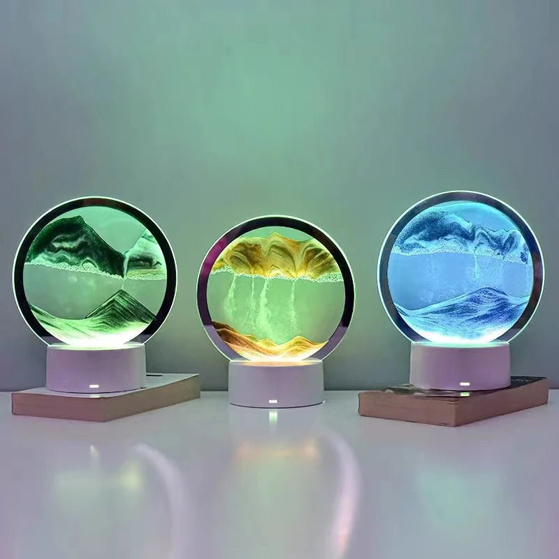 Clessidra creativa sabbie mobili luminose pittura ornamento arte soggiorno ufficio mobile TV luce decorazione di lusso regalo di compleanno