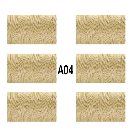 6 rotoli/1 rotolo 150D fatto a mano 0. Filo da cucito in pelle da 8 mm – 13 iarde, 6 colori di filo cerato piatto intrecciato, finitura uniforme – non si rompe – filo in pelle a 16 fili – adatto per cucire borse, arti