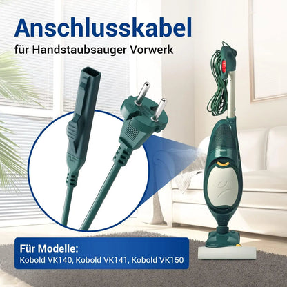 Cavo di Alimentazione e Cavo di Ricambio per Aspirapolvere Vorwerk, Compatibile con Kobold VK140 VK150