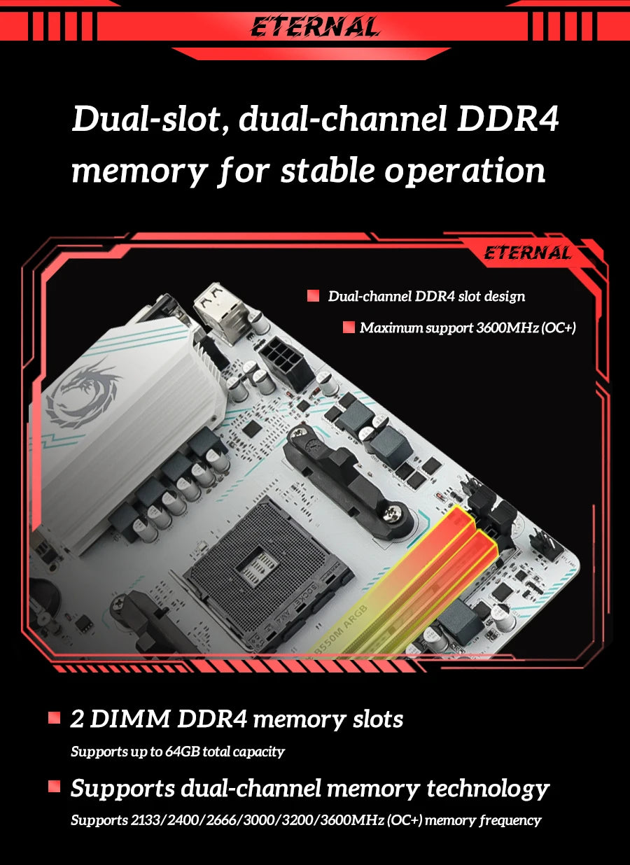 Scheda madre da gioco SOYO AMD B550M USB3.0 PCIE3.0 M.2 NVME Dual Channel DDR4 AM4 Socket supporta CPU Ryzen 5500 5600 5700X