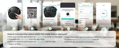 Robot aspirapolvere Lefant M265 con mappatura, 18000 Pa, rullo autopulente, lavaggio con acqua pulita, laser dToF, evita PSD, anti-groviglio, compatto, WiFi 2.4G/5G/Alexa/APP