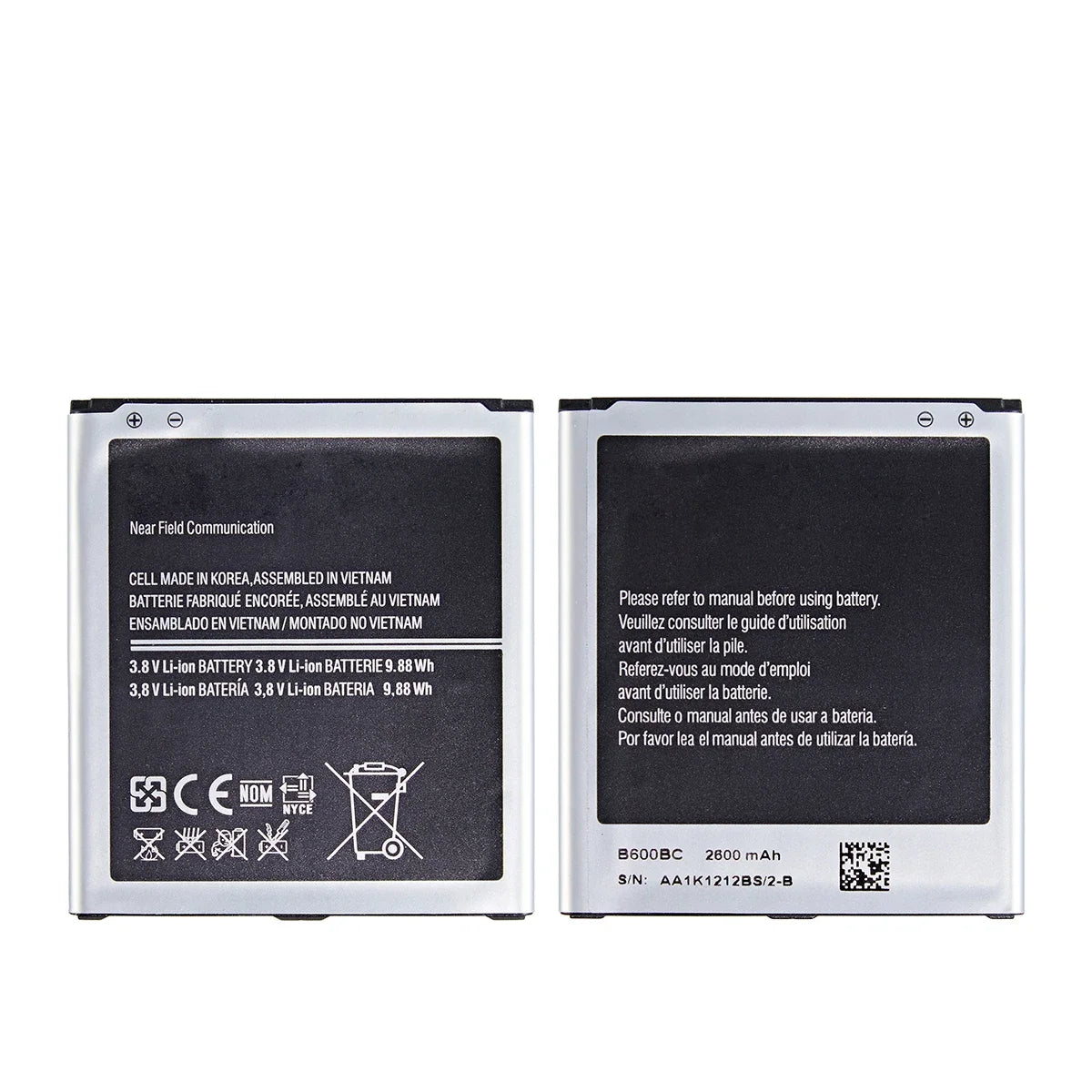 Nuovissima batteria B600BC B600BE B600BK B600BU 2600mAh per Samsung Galaxy S4 I9500 I9502 i9295 GT-I9505 I9508 i337 NO NFC