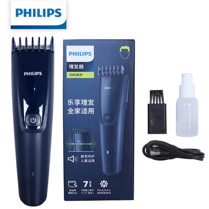 Tagliacapelli Philips HC3688 con Lama in Acciaio Inox a Doppio Taglio, 7 Impostazioni di Lunghezza, Silenzioso, Ricaricabile, per Taglio Capelli Domestico