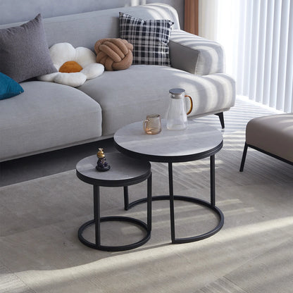 2 pezzi tavolino nordico 2 in 1 combinazione rotonda tavolo da tè per ufficio moderno e minimalista divano per la casa Ins tavolino soggiorno