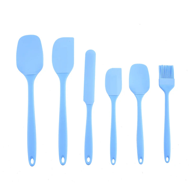 Set di utensili da cucina in silicone da 6 pezzi, spatola per crema, spatola, pennello per olio, set di raschietti di varie misure, strumento per la cottura, non integrato