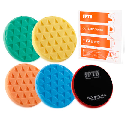 (Vendita singola) SPTA 5 "(125mm)/6"(150mm) triangolo tondo ceretta lucidatura spugna tampone lucidatura per Auto RO/DA macchina Auto Care