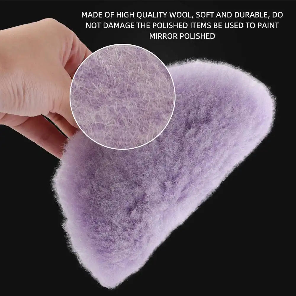 SPTA 1PC 3"(80mm)/5"(125mm)/6"(150mm) Tampone per lucidatura di agnelli ad alta densità in lana viola per lucidatrice RO/DA
