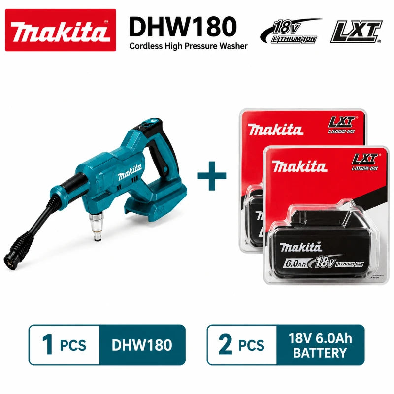Idropulitrice Portatile a Batteria Makita DHW180 18V per Auto, Moto, Giardino e Patio - Compatibile con Batterie Makita 18V - Disponibilità EU
