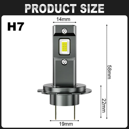XSTORM H7 Lampadina LED Kit faro Mini Fanless 50W 20000LM 6000K CSP per faro auto 12V Bianco Auto Fendinebbia H7 Led Automobile