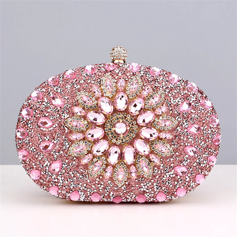 Diamond Crystal Women Make Up Cosmetic Evening Shoulder Messenger pochette borsa per telefono borsa dorata argentea rossa rosa nera