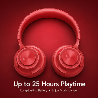 Cuffie Bluetooth P1, Auricolari Wireless con Driver Dinamici da 40mm, Stereo Bass, Pieghevoli, 25 Ore di Autonomia per Musica, Gaming e Chiamate