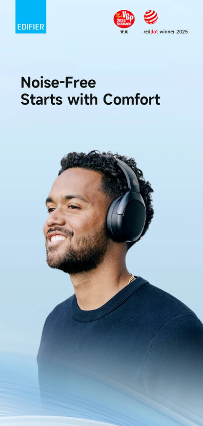 Cuffie Wireless Over-Ear EDIFIER W830NB - ANC -45dB, Hi-Res LDAC, Bluetooth 5.4, 94 Ore di Riproduzione, Ricarica Rapida, Pieghevoli, Chiamate Multipoint AI, App ConneX