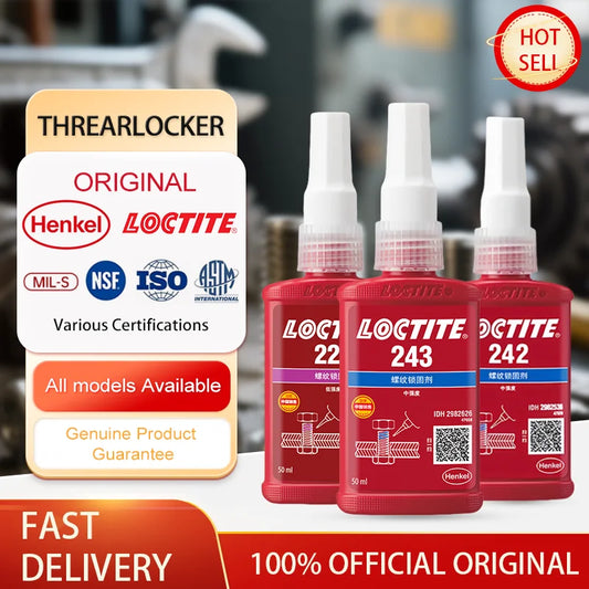 100% originale Loctite 243 242 222 262 263 270 271 277 290 Colla per viti 50ml Frenafiletti Colla anaerobica Fissatore per viti