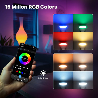 MOES Tuya Matter WiFi GU10 Lampadina intelligente Dimmerabile Luce a Led 16 milioni di colori RGB C + W Lampada a candela Controllo vocale Alexa Google Home
