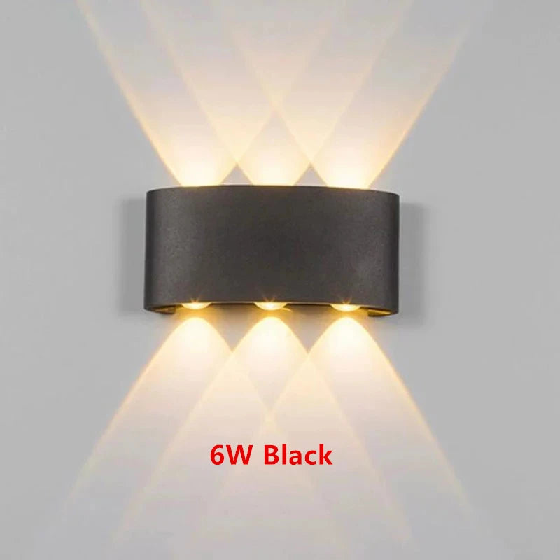 Lampada da parete a LED IP65 AC86-265V/DC12V-24V Illuminazione da giardino impermeabile per esterni Lampada da parete per scale per camera da letto interna in alluminio