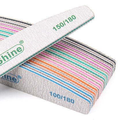 50 pz Lima per unghie in acrilico Forte carta vetrata Blocco tampone per unghie per manicure Lime a ongle 80/100/150/180/240/320 Lime per barche lavabili