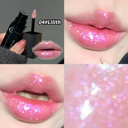 Rossetto Nero Opaco Scintillante Rosso, Lucidalabbra Punk Gotico, Trucco di Halloween, Rossetto in Mousse, Rossetto Impermeabile Anti-sbavature, Tinta Labbra