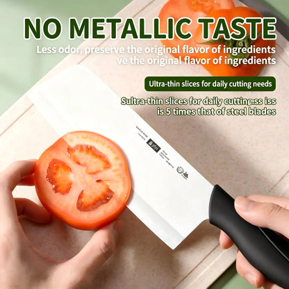 Set di coltelli in ceramica da 3 pezzi, coltelli da chef ultra affilati con fodere protettive, lama antiaderente per cucinare, affettare, utensili da cucina