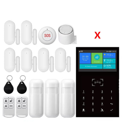 PG109 Sistema di Allarme Antifurto WiFi GSM da 4,3 Pollici per Casa, Compatibile con App Tuya, Controllo con Display della Temperatura