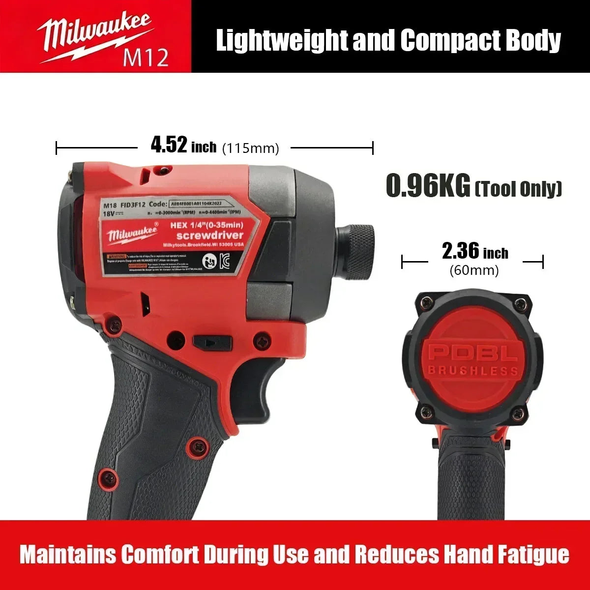 Cacciavite elettrico Milwaukee M12, potente cacciavite a batteria, ideale per lavori di manutenzione domestica e progetti fai-da-te (batteria non inclusa).