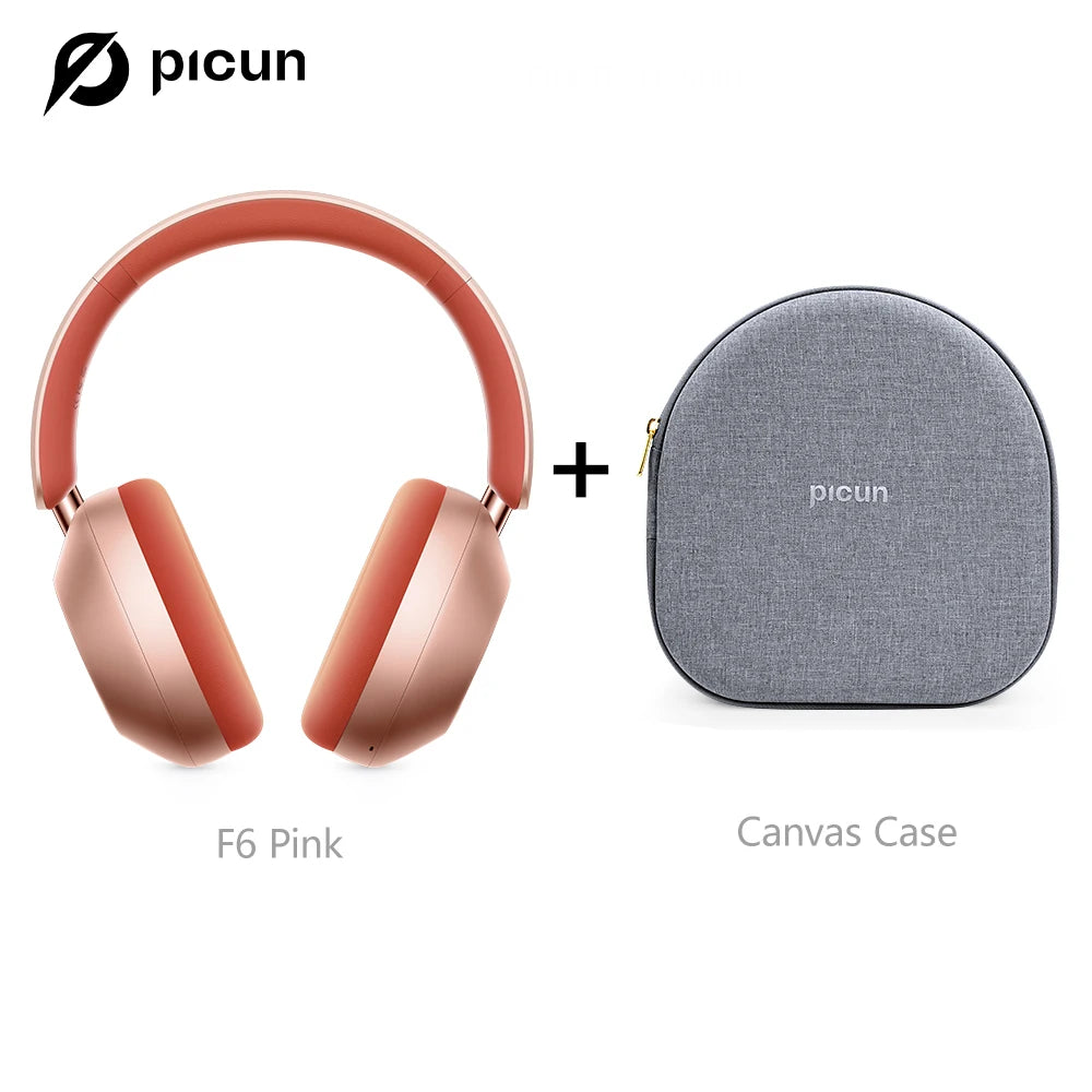 Picun F6 Cuffie wireless con cancellazione attiva del rumore Monitoraggio della testa Audio 3D 40mm Cuffie Bluetooth ANC ad alta risoluzione Controllo APP HIFI