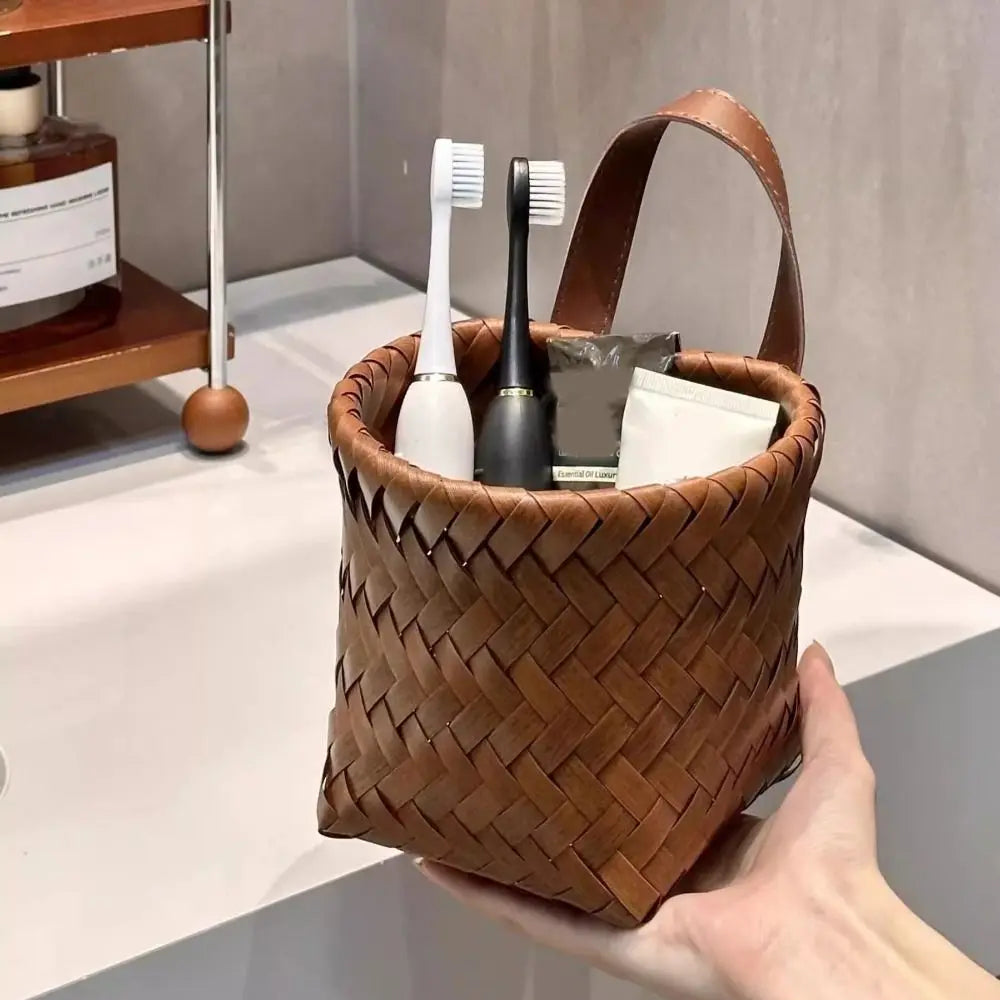Cesto da parete in plastica, decorativo, intrecciato a mano, per conservare verdure e frutta, contenitore salvaspazio per uova e frutta.
