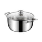 Pentola per zuppe in acciaio inossidabile con fondo doppio e coperchio, utensile da cucina in acciaio inossidabile multifunzionale, disponibile nelle misure 18/20/22/24 cm, con rivestimento antiaderente.