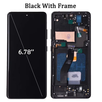 Display LCD AMOLED G998 per Samsung S21 Ultra 5G G998U, Schermo Touch con Digitalizzatore per Samsung S21 Ultra G998B con Cornice