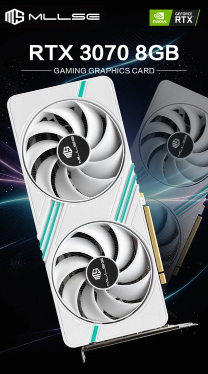Scheda grafica da gioco MLLSE RTX 3070 8GB, 8Pin GDDR6 256bit PCI-E 4.0, GPU NVIDIA Geforce, scheda video da gioco RTX 3070 8GB
