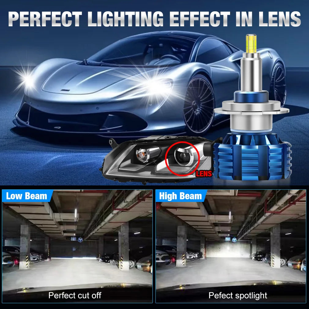 XSTORM H7 Lampadine a LED H1 H8 H11 Faro a LED Canbus HB3 9005 HB4 9006 360 °   Faro per auto 30000LM 9V 12V Lampade turbo per auto