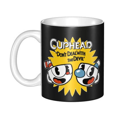 Tazze da caffè personalizzate CupHead e MugMan personaggi dei videogiochi elettronici fai da te tazza da tè al latte in ceramica