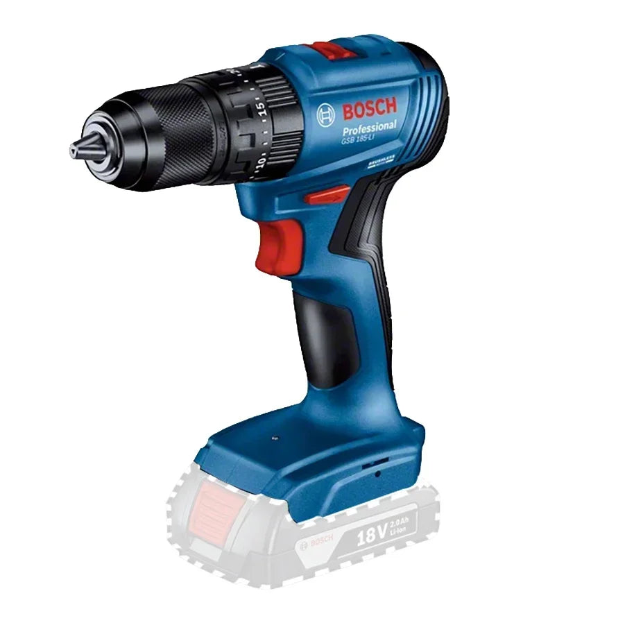 Trapano avvitatore a impulsi senza fili Bosch GSB 185-LI 18V, motore brushless, 1900 giri/min, cacciavite elettrico multifunzione, utensili elettrici (senza batteria)