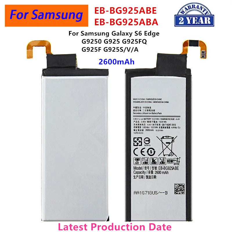 Nuovissima batteria EB-BG925ABE EB-BG925ABA 2600mAh per Samsung Galaxy S6 Edge G9250 G925 G925FQ G925F G925S/V/A