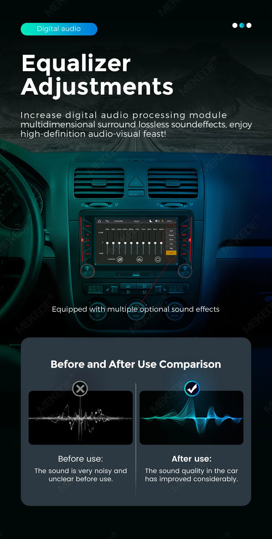 MEKEDE Sistema Multimediale con Navigazione GPS, CarPlay Wireless e Android Auto da 7/9 pollici per Volkswagen Passat B6 B7 Golf 5 6 Polo CC T5 SEAT Altea Toledo Leon Skoda Combi Yeti Superb