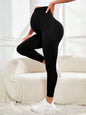 Leggings per gravidanza a vita alta Abiti premaman per donne incinte Pantaloni per il corpo Leggins lavorati a maglia con supporto per la pancia