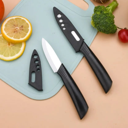 Coltello in ceramica da 3/4/5 pollici resistente all'ossidazione e senza ruggine, con custodia, portatile, per la preparazione di alimenti per neonati e bambini.