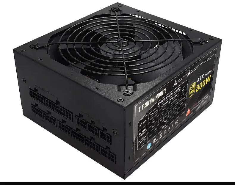 Alimentatore PC ATX Completamente Modulare da 800W, PSU Gaming 80 Plus Gold, Ventola a Bassa Rumorosità da 130mm, Circuiti di Protezione PFC Attivo per Doppia CPU, 110‑230V