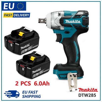 Makita DTW285 Avvitatore a Impulsi 18V 320N·m Senza Spazzole Senza Fili + Batteria 6.0Ah Utensile Elettrico ad Alta Coppia Disponibilità EU Spedizione 1-3 Giorni